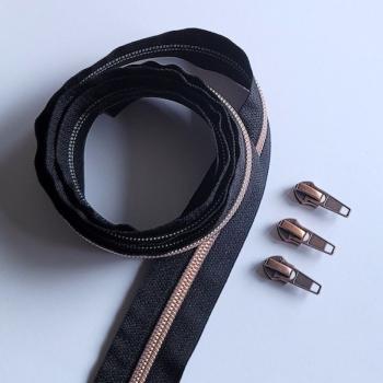 Reissverschluss & Zipper im Set (Kupfer/Schwarz)